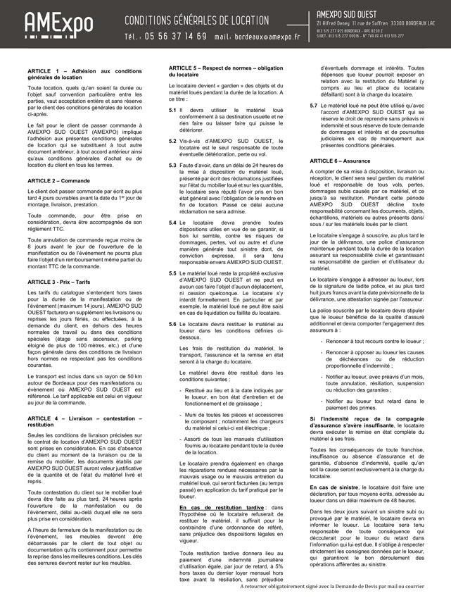 Voir les Conditions Générales de Location en PDF