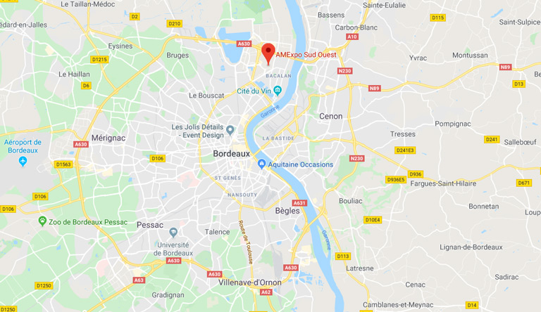 Plan d'accès pour se rendre à AMEXPO SUD OUEST à Bordeaux